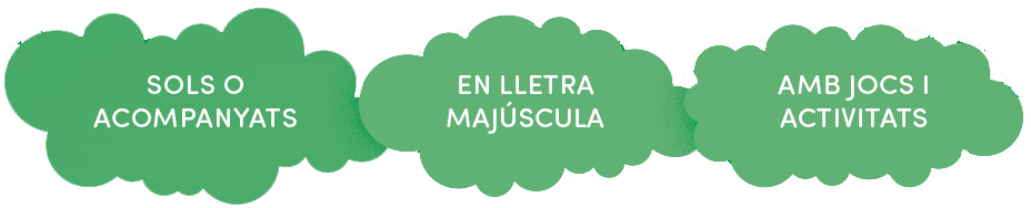 Sols o acompanyats. En lletra majúscula. Amb jocs i activitats
